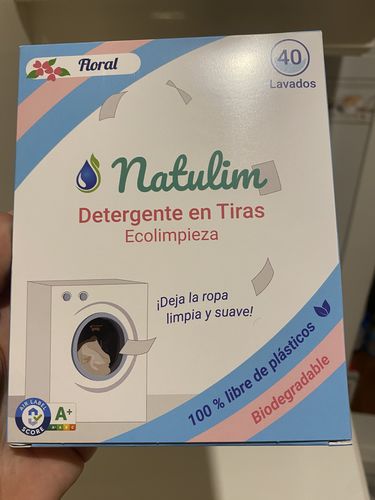 Customer photo review of Eco-Tiras de Detergente 40 lavados Natulim