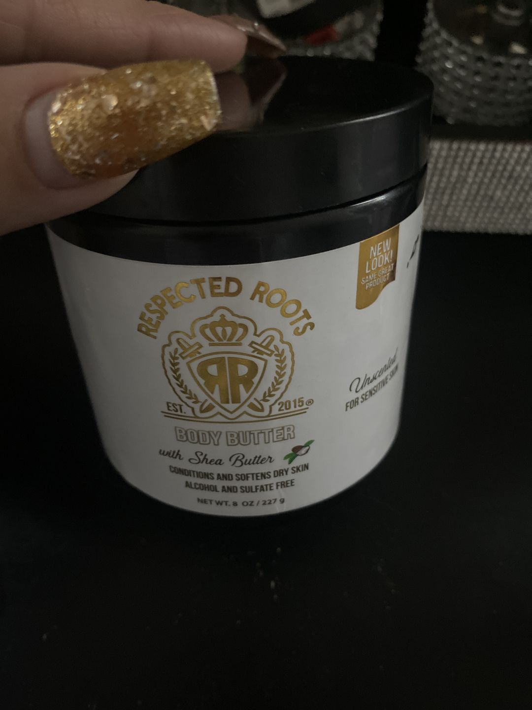 Customer photo review of Respected Roots Body Butter (Unscented for Sensitive Skin 8oz)
