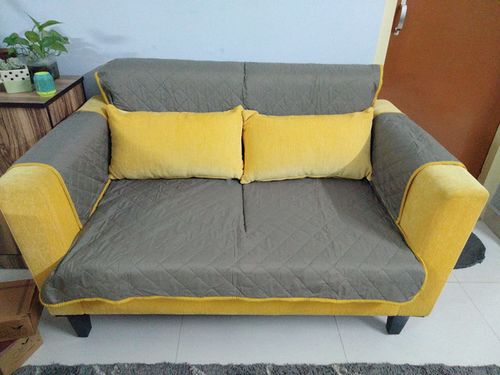 Customer photo review of Reversible Quilted Sofa Protector
