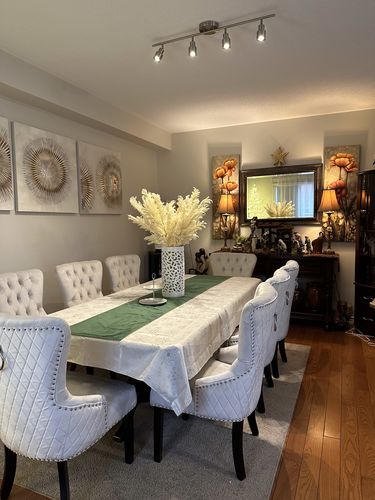 Customer photo review of Glamour Velvet Dining Chairs (Set of 2)