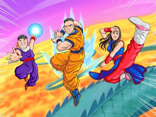 Customer photo review of Caricature dessinée à la main: Portrait Dragon Ball Z