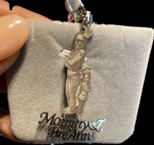 Customer photo review of Lovers Charm™ 18K Custom Engraved Necklace