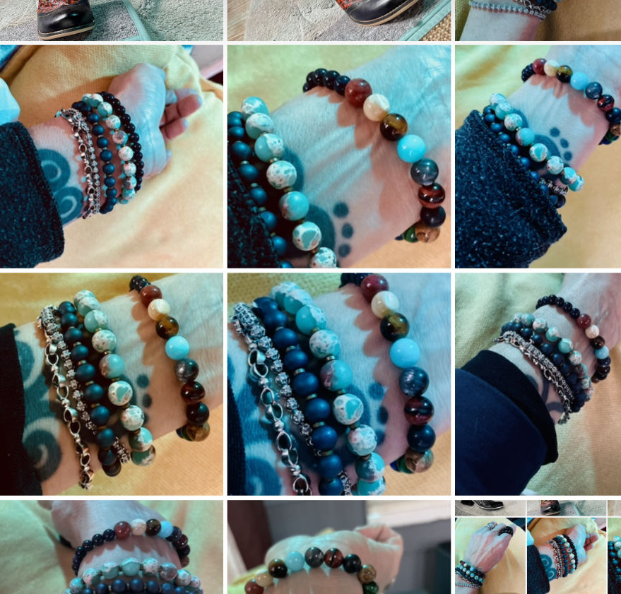 Customer photo review of Solar System Handmade Bead Bracelet