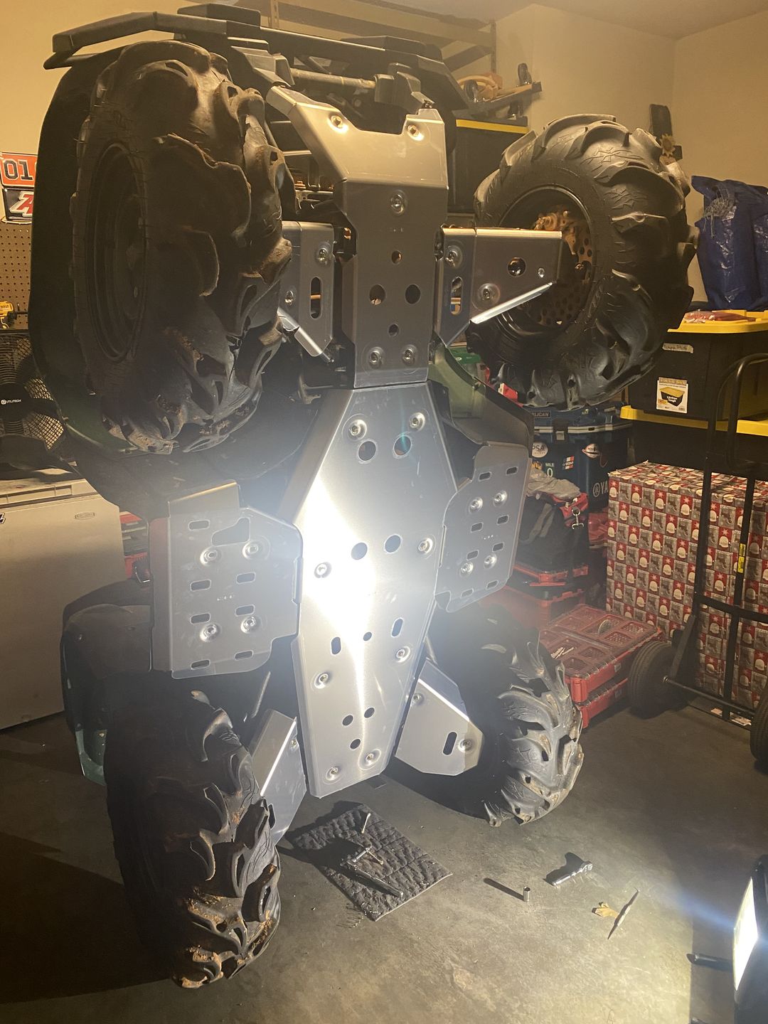 Customer photo review of Aluminum Central Skid Plates for Yamaha Grizzly 550/700