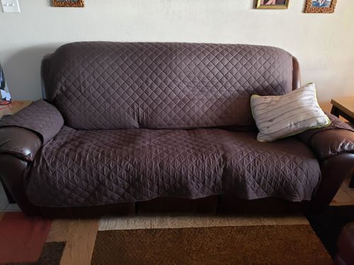 Customer photo review of Reversible Quilted Sofa Protector