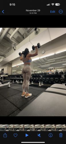 Customer photo review of Stone Lightning Marble Scrunch Butt Leggings