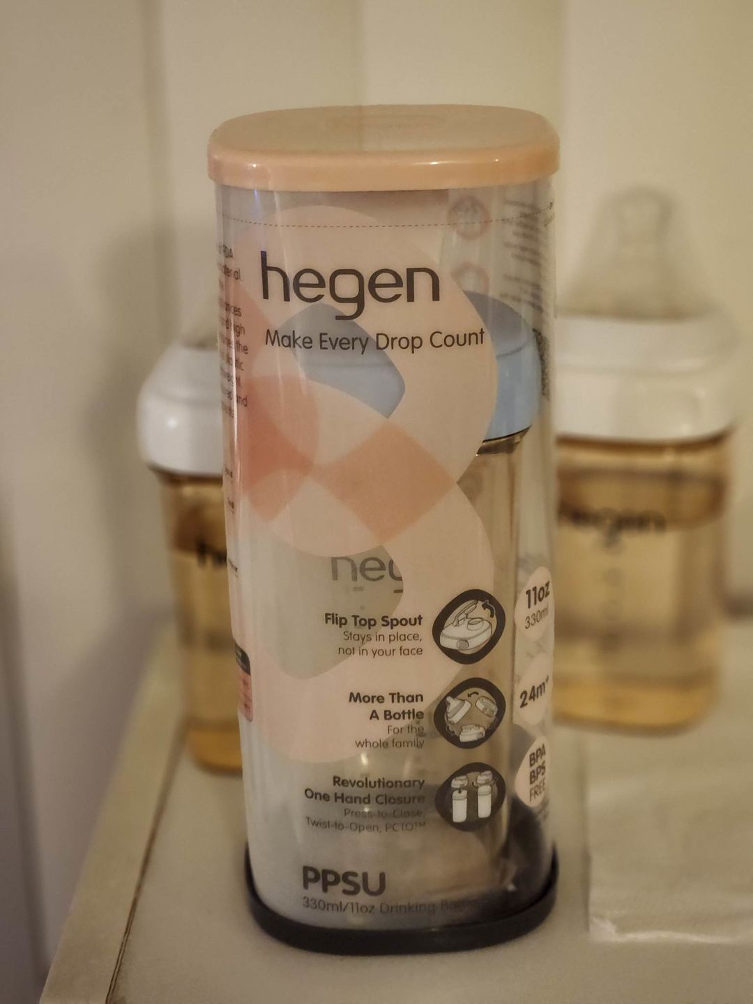 Customer photo review of Hegen PCTO™ 330ml/11oz Drinking Bottle PPSU Blue (24 months and above)