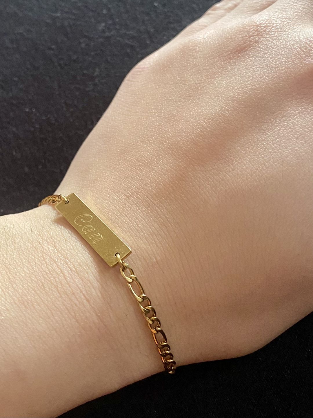 Customer photo review of Figaro Bar | Armband + Gravur