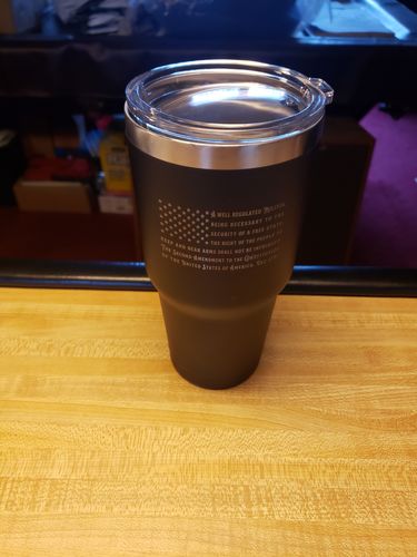 Customer photo review of 2nd Amendment American Flag - Stainless Steel Double Wall 30oz Travel Tumbler Mug