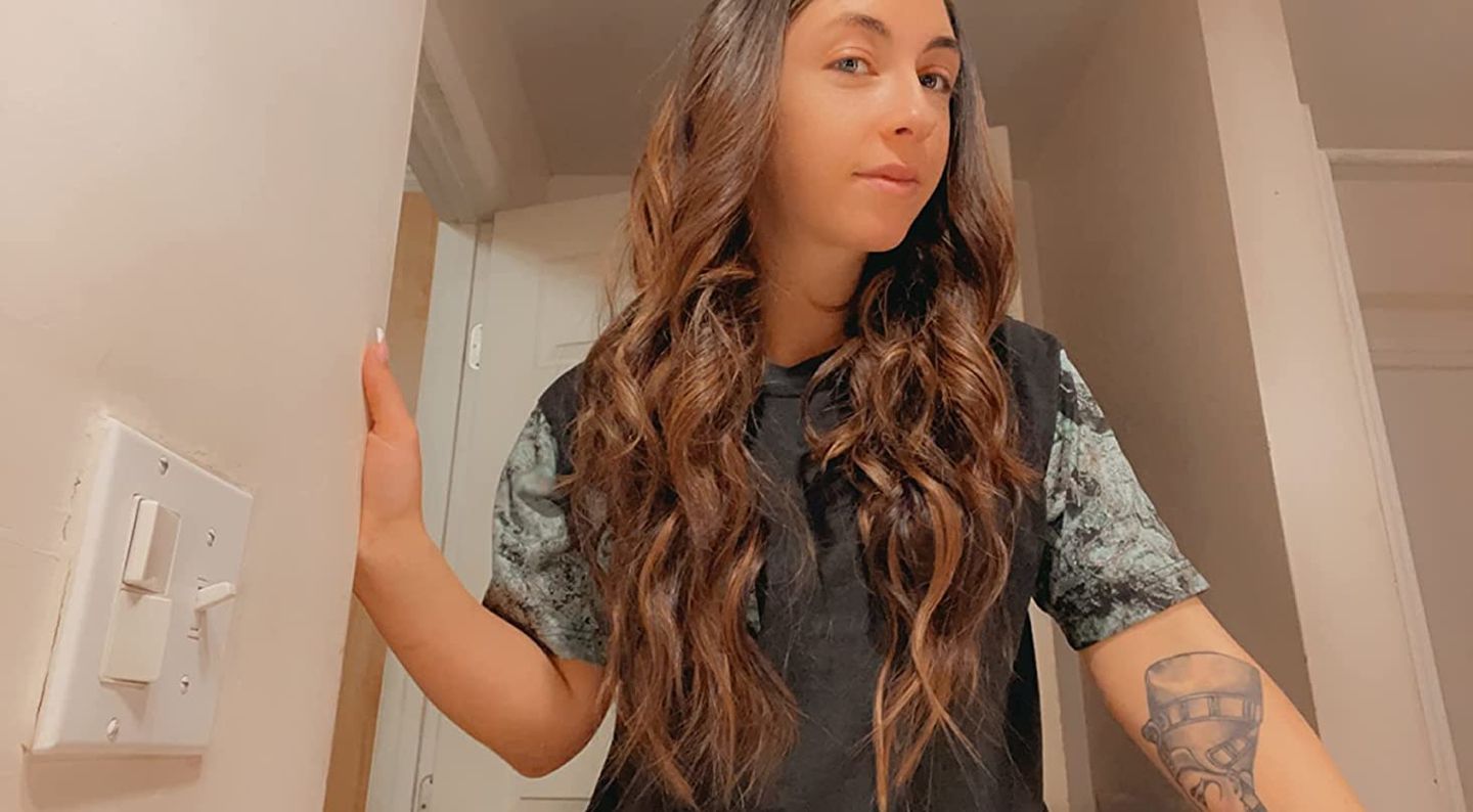 Customer photo review of Injection Tape In Virgin Hair Extensions Balayage Brown With Blonde #4/27/4