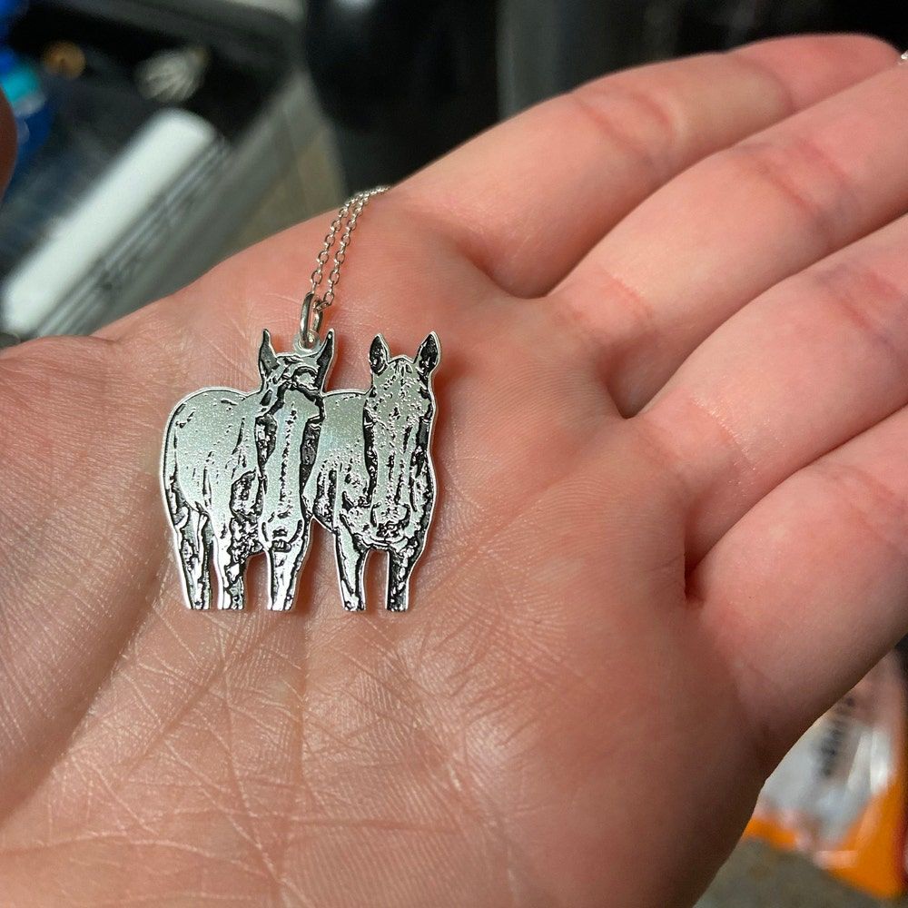 Customer photo review of Personalized Silver Cat Necklace (925 Sterling Silver)