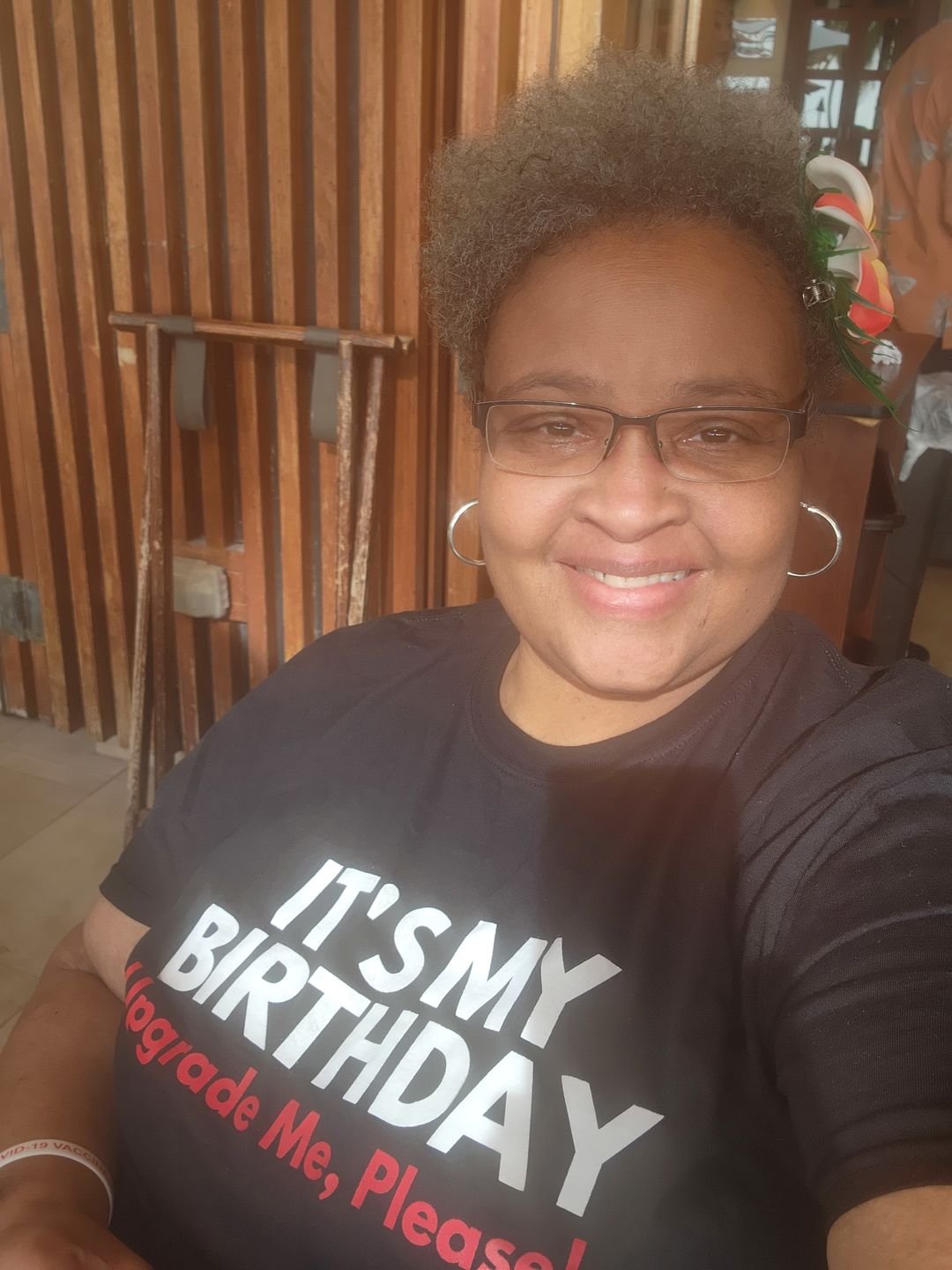 Customer photo review of Upgrade Me, Please! T-Shirt