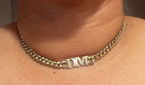 Customer photo review of Double Initial with Mid-Sized Cuban Chain