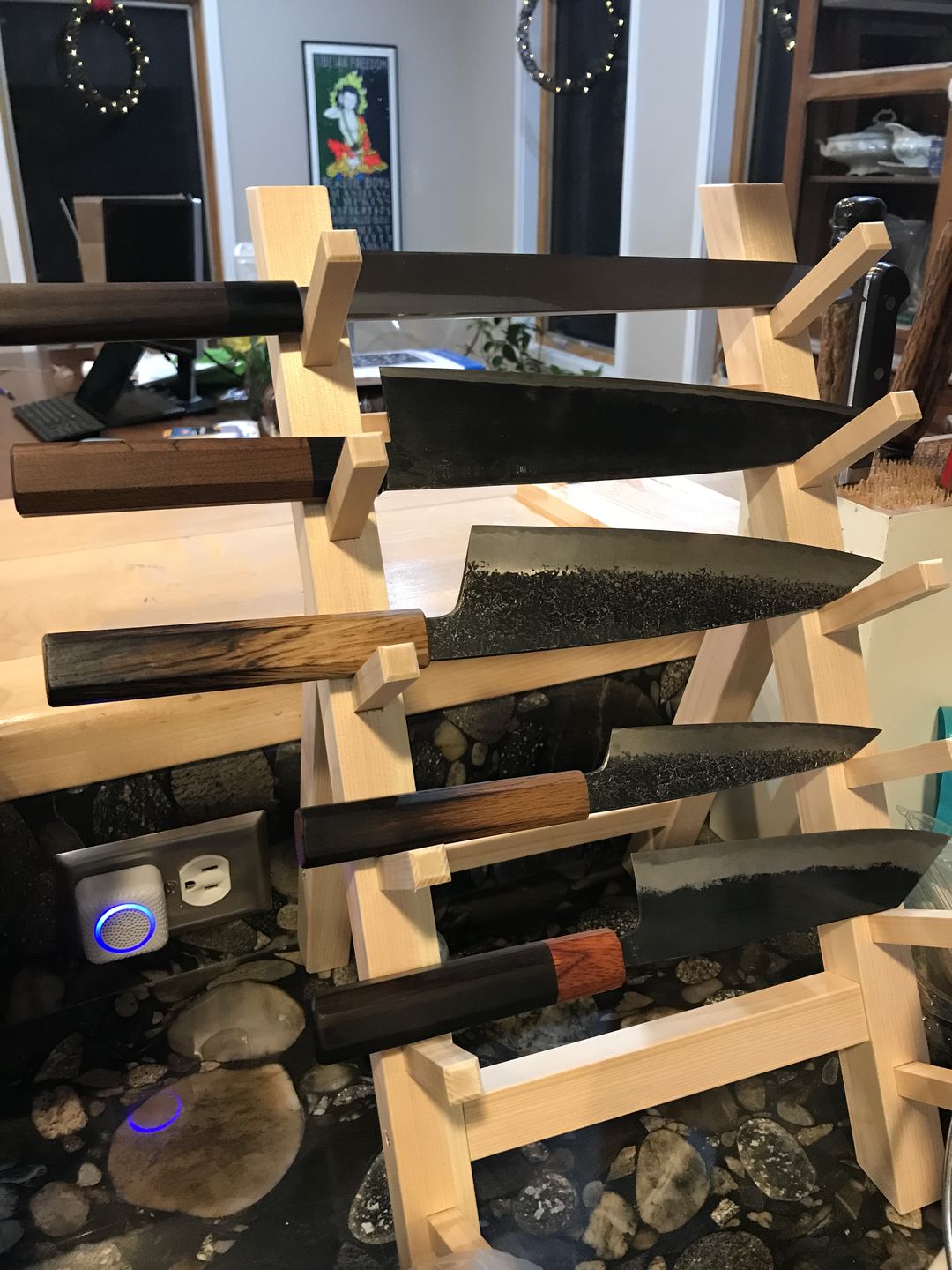 Customer photo review of Wooden Six Piece Knife Stand