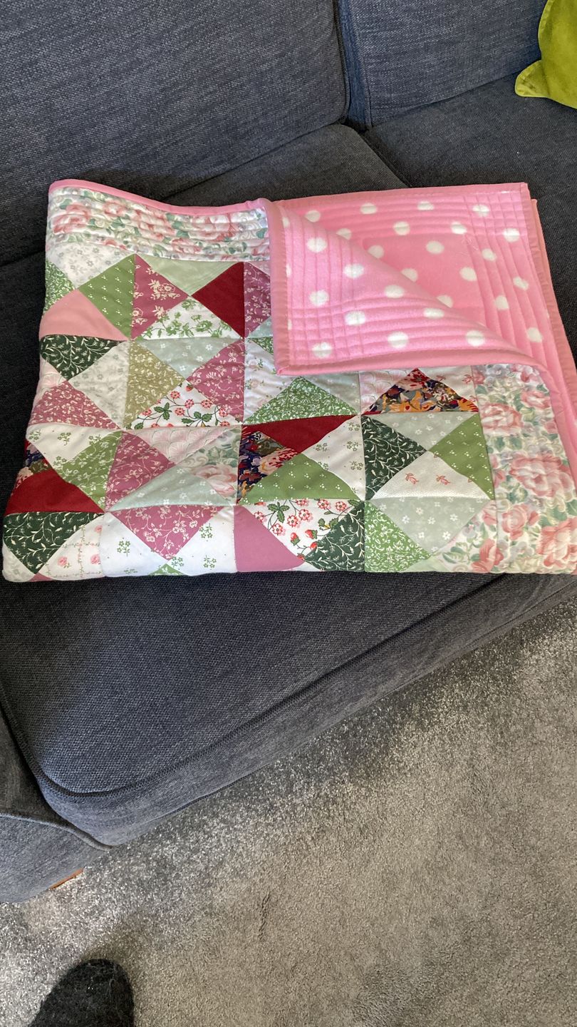 Customer photo review of White Polka Dot Anti Pill Polar Fleece Fabric