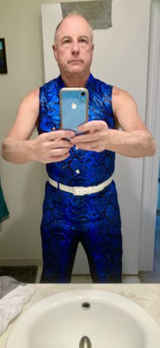Customer photo review of Mens Snake Print Pocket Sleeveless Cargo Jumpsuit SKUJ55317
