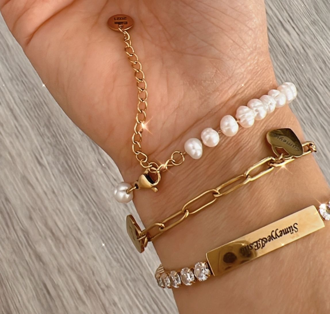Customer photo review of LOANYA Perlenarmband mit Anhänger