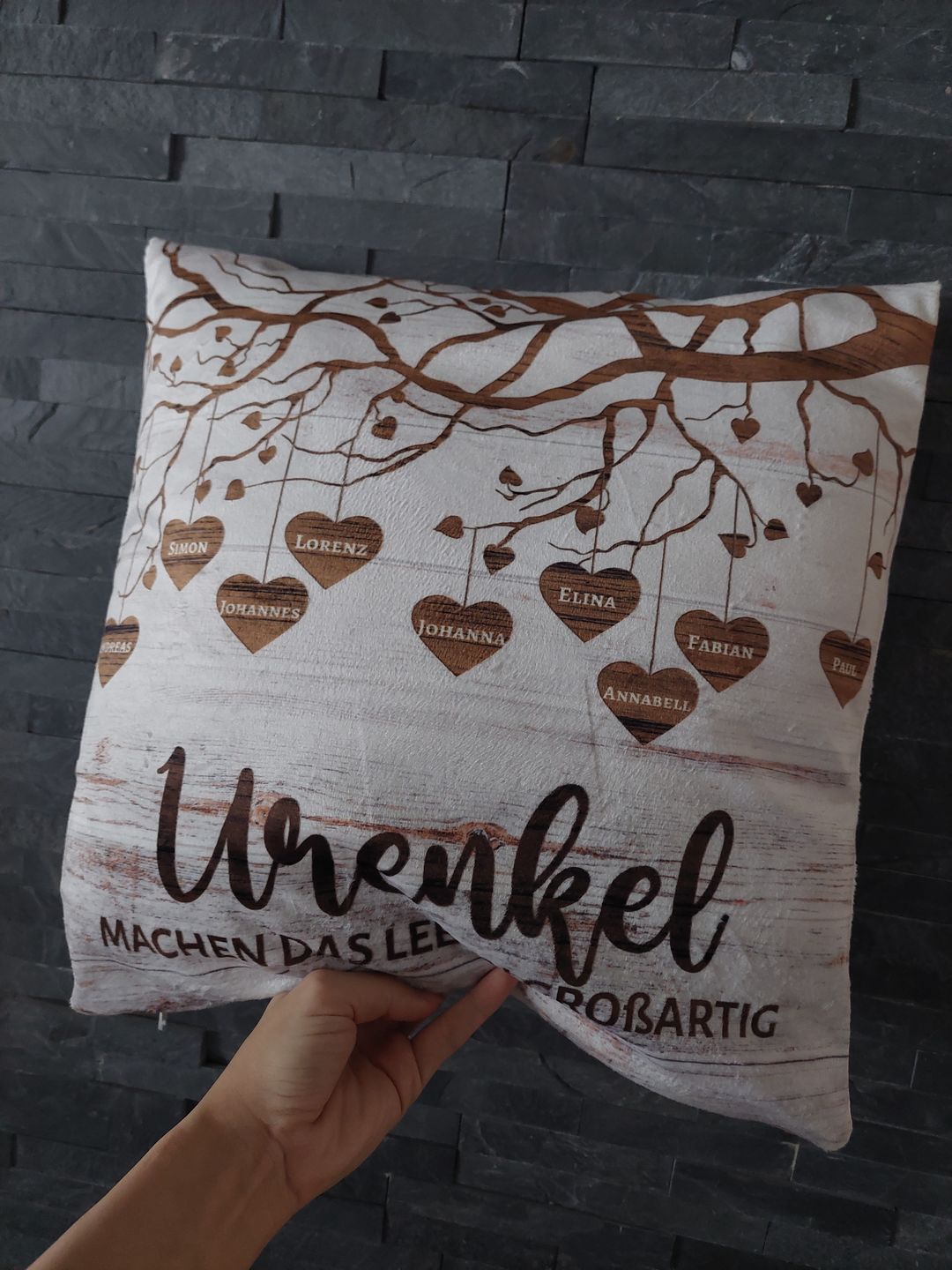 Customer photo review of Meine Enkelkinder - Großeltern-Kissen