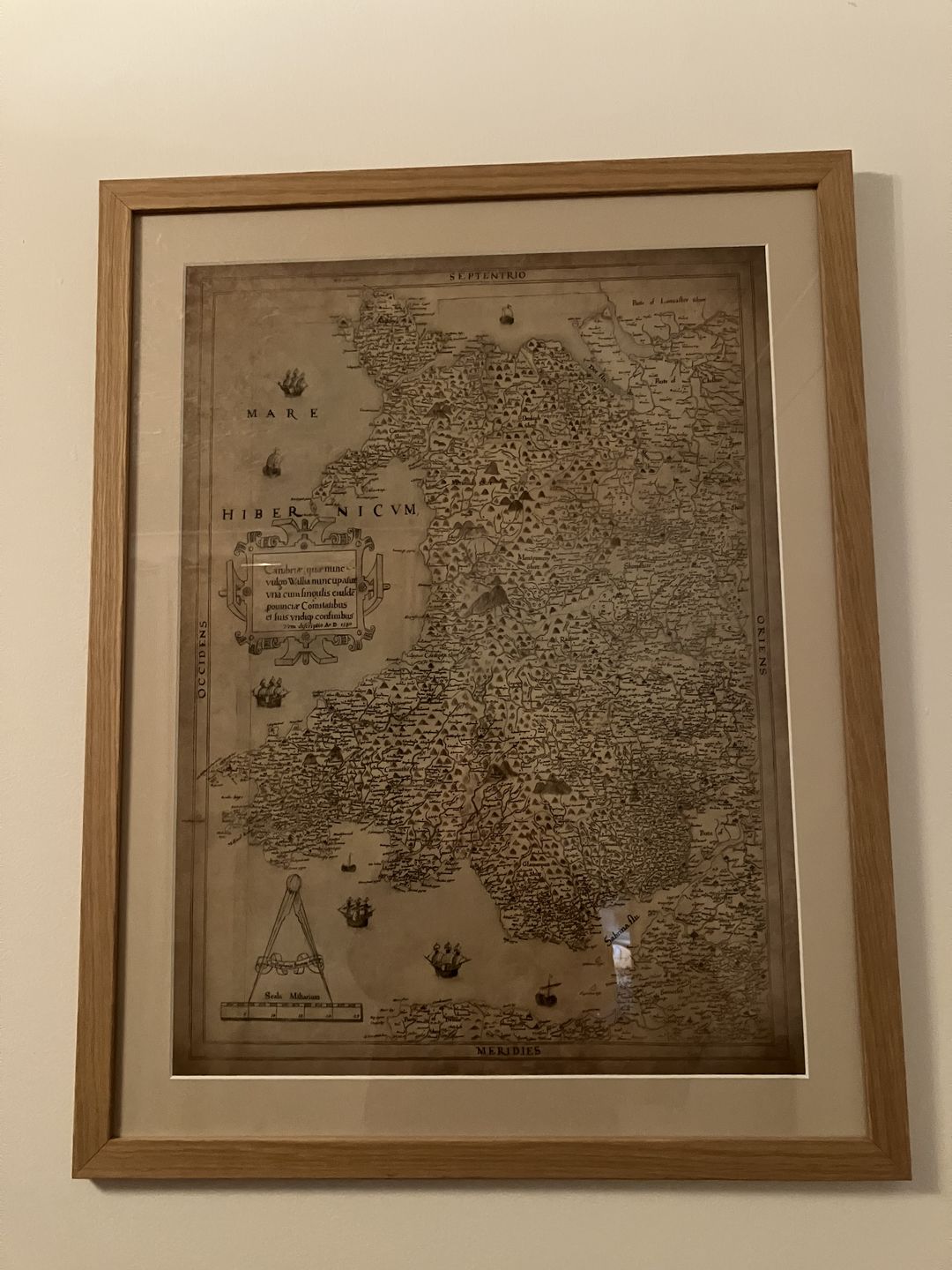 Customer photo review of Old Map of Wales, Cymru by Christopher Saxton in 1580 - First Accurate Map of Wales