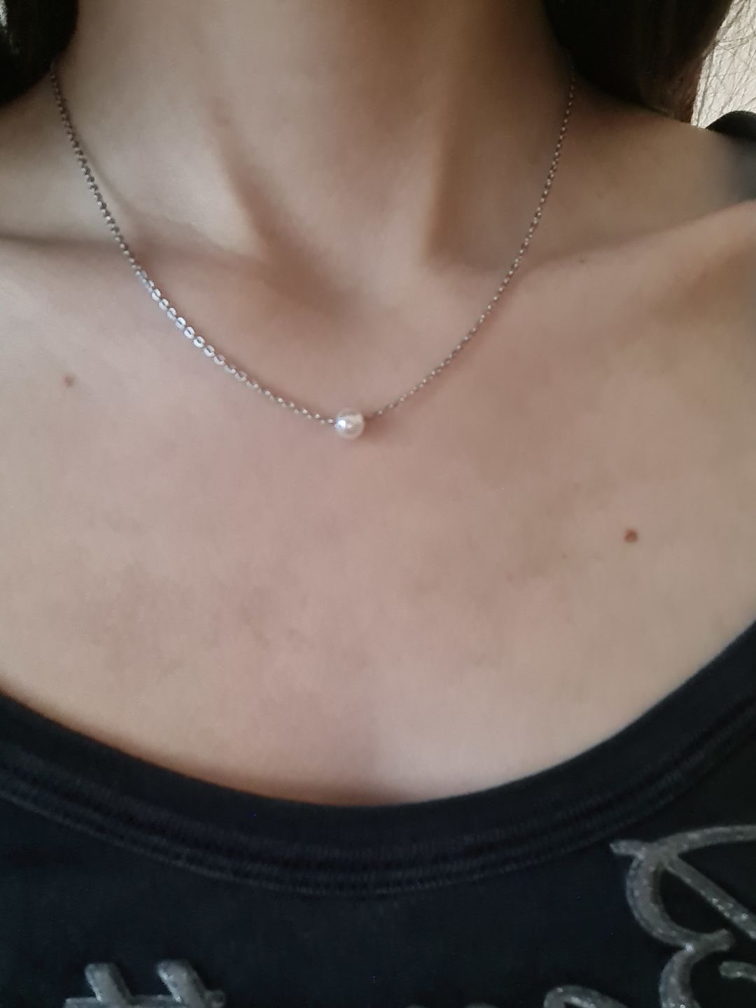 Customer photo review of Single Pearl | 18K vergoldete Perlenkette