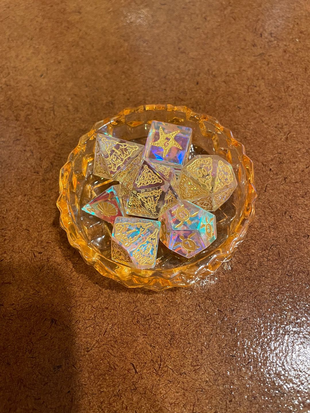 Customer photo review of SIREN'S SONG PRISM GLASS DICE SET