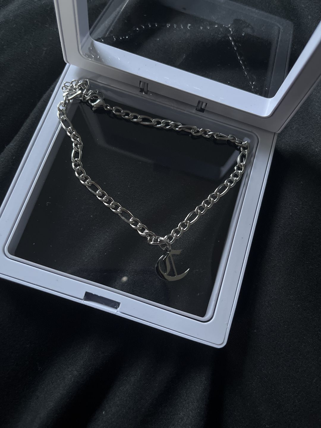 Customer photo review of Gothic Initial Anklet