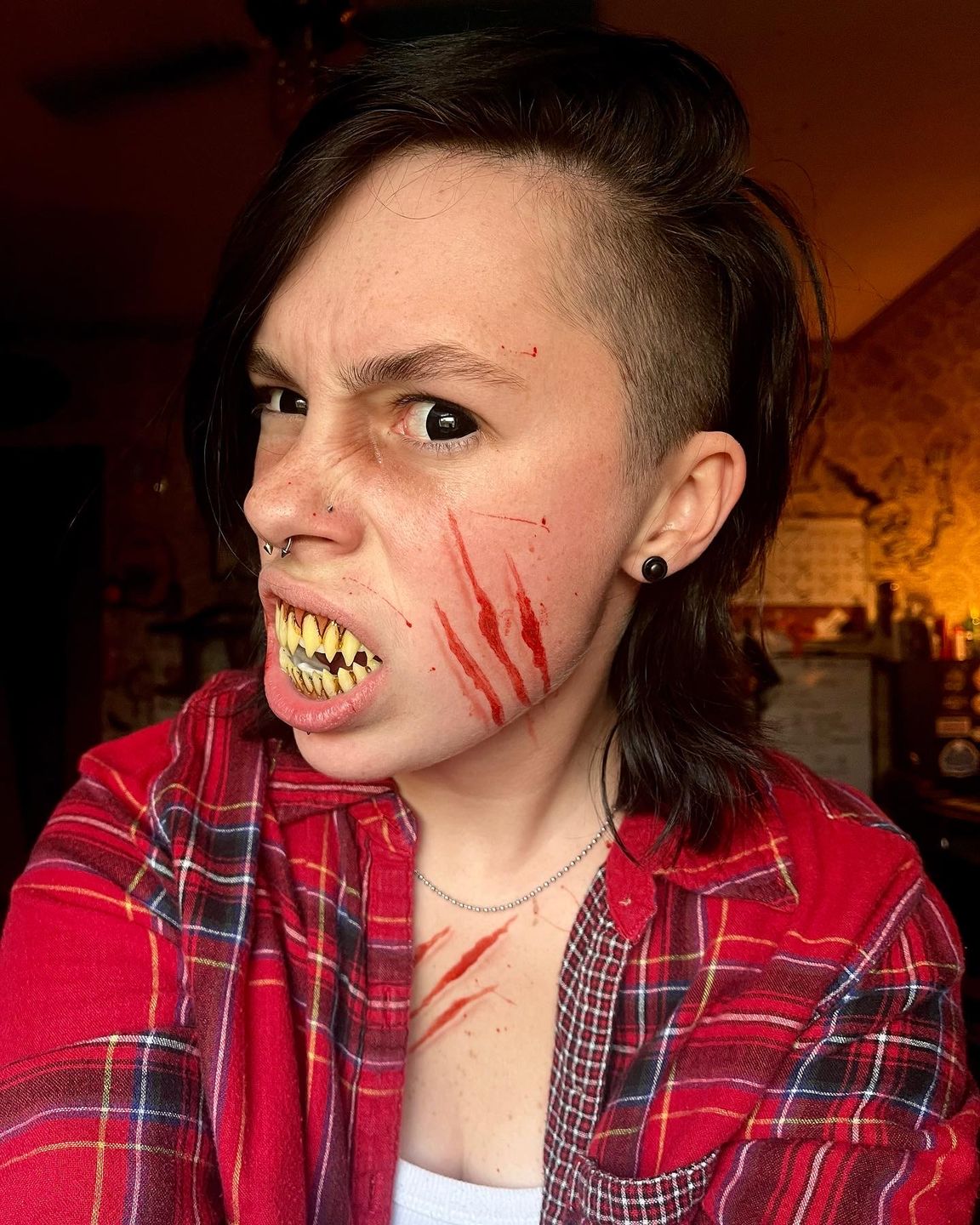 Customer photo review of PRIMAL ® Black Mini Sclera - Colored Contact Lenses
