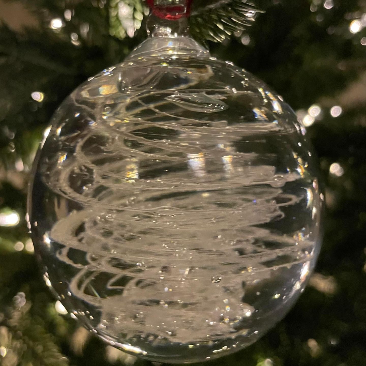 Customer photo review of Clear Glass Orb with Cremation Ash
