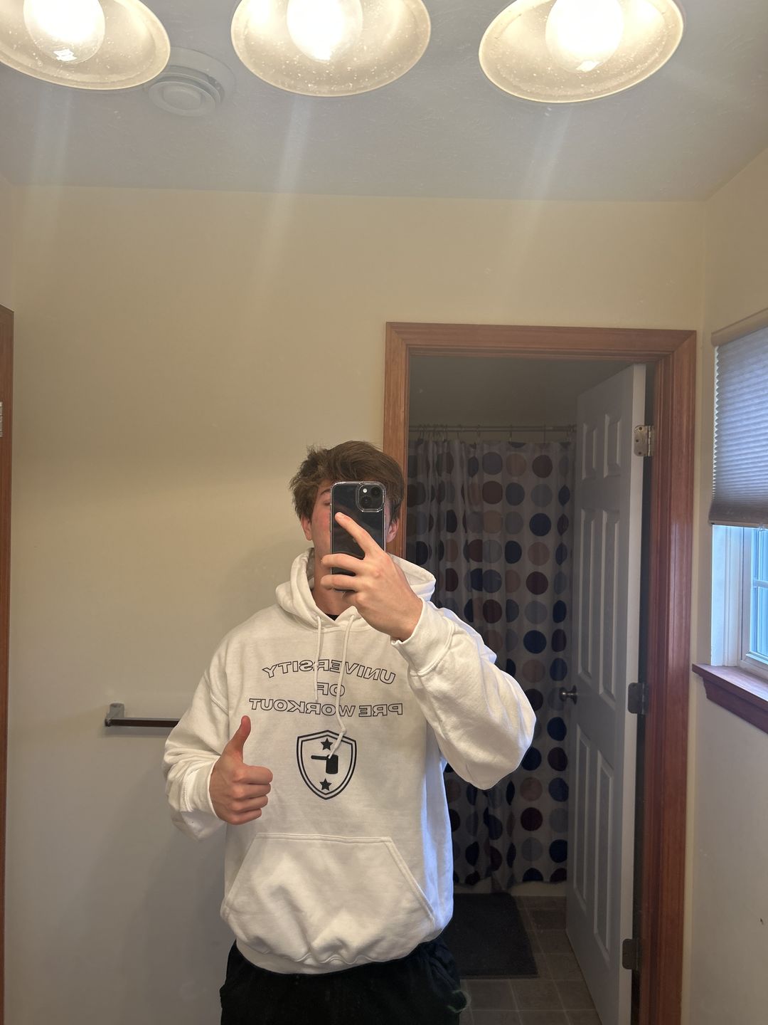 Customer photo review of University Of Pre Workout Hoodie