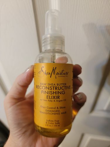 Customer photo review of Shea Moisture Reconstructive Finishing Elixir Raw Shea Butter 4 Oz