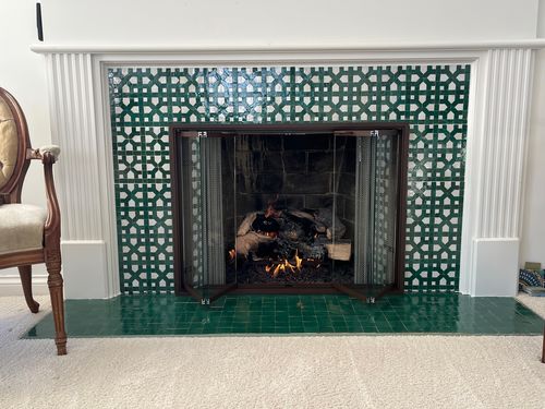 Customer photo review of Stiletto - Masonry & Prefab Fireplace Glass Doors