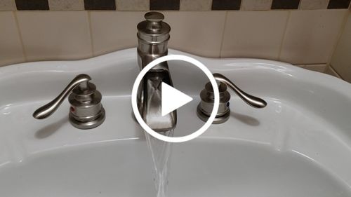 Customer video review of 8 in Waterfall 2-Handle Bathroom Faucet Brushed Nickel