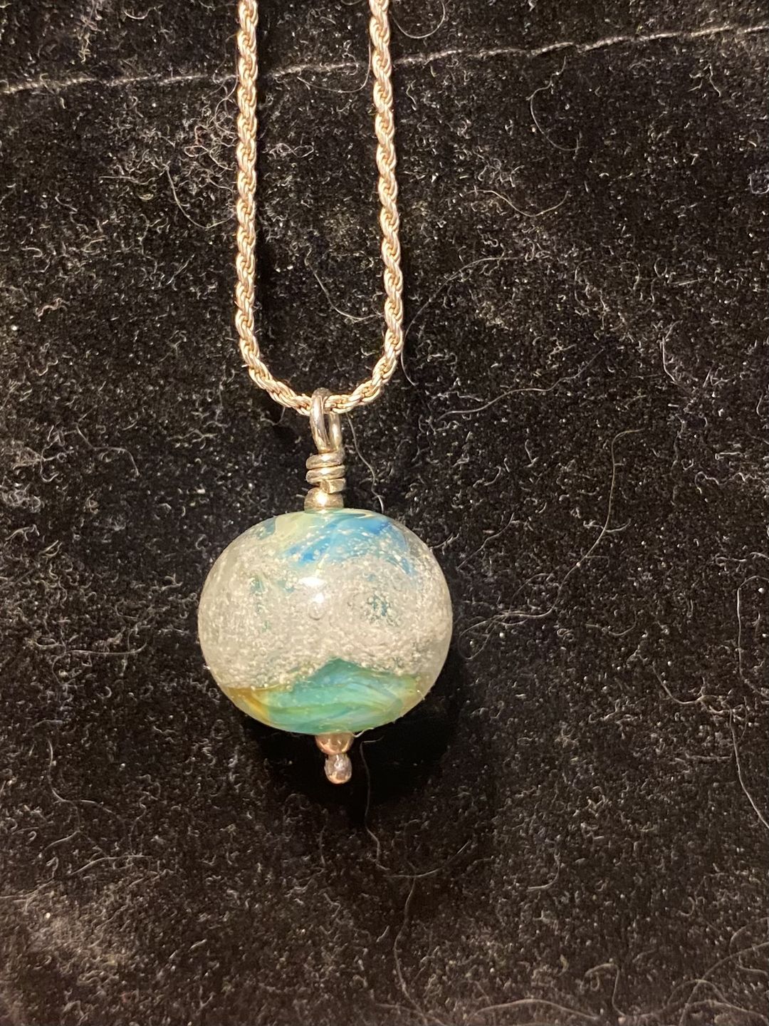 Customer photo review of Cosmic Swirl Memorial Pendant