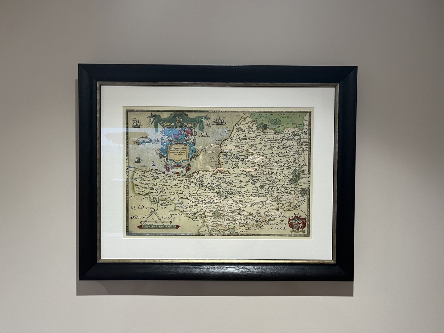 Customer photo review of Rare Old Map of Somerset, 1575 by Saxton - Bath, Bristol, West Country, Mendips, Weston-super-Mare