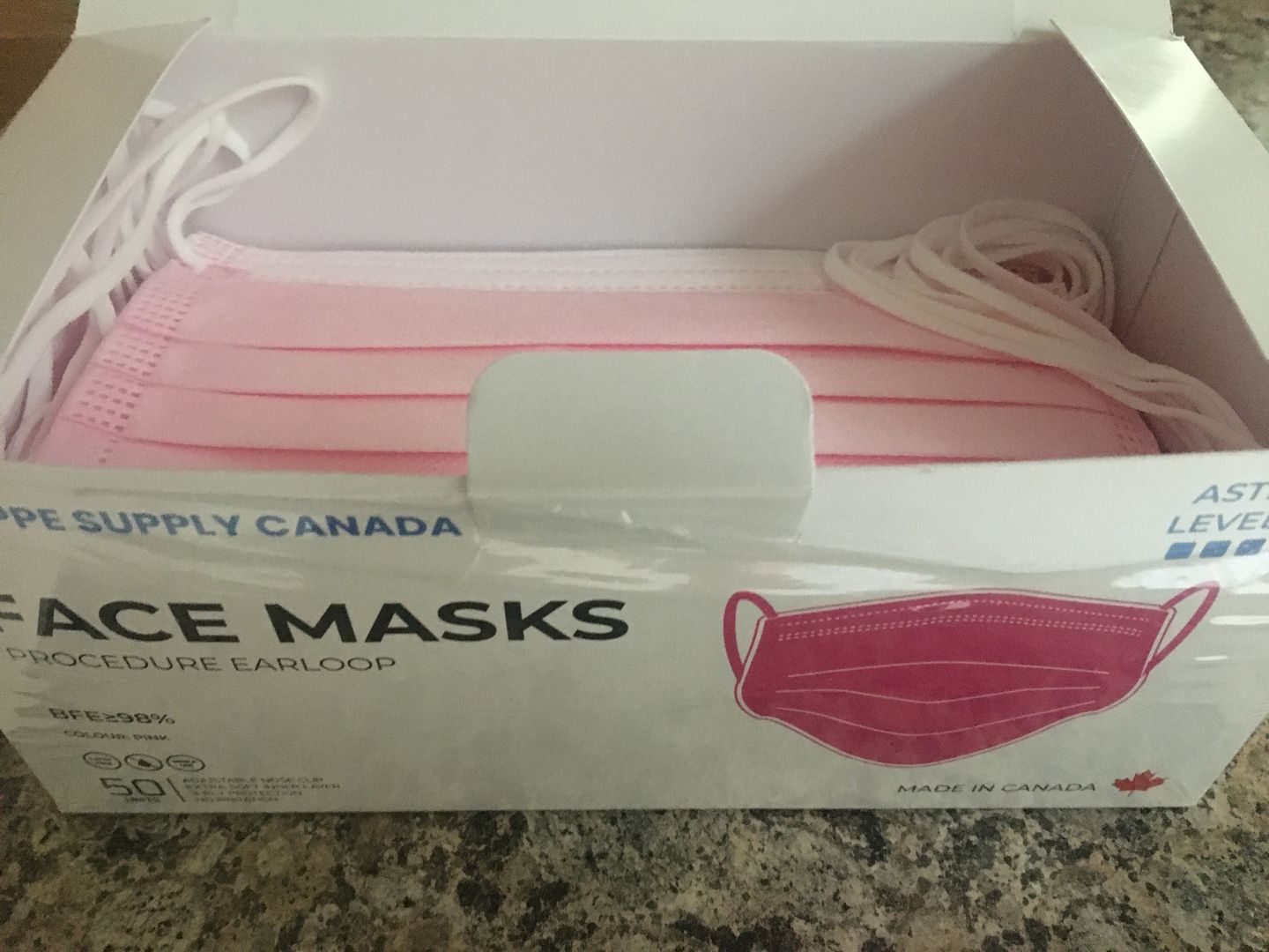 Customer photo review of ASTM Level 3 Medical Procedure Face Mask Made in Canada (50 Masks)