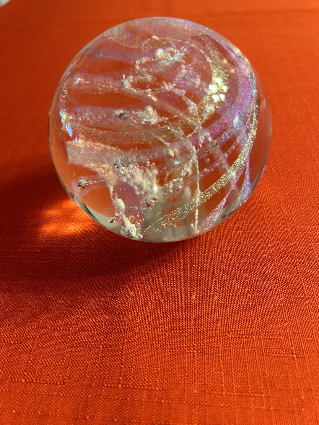 Customer photo review of Dichroic Rainbow Orb with Cremains