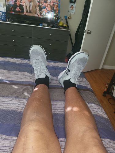 Customer photo review of Wide non-binding Bamboo diabetic socks, seamless toe, air vent with cushion sole, 6 pairs