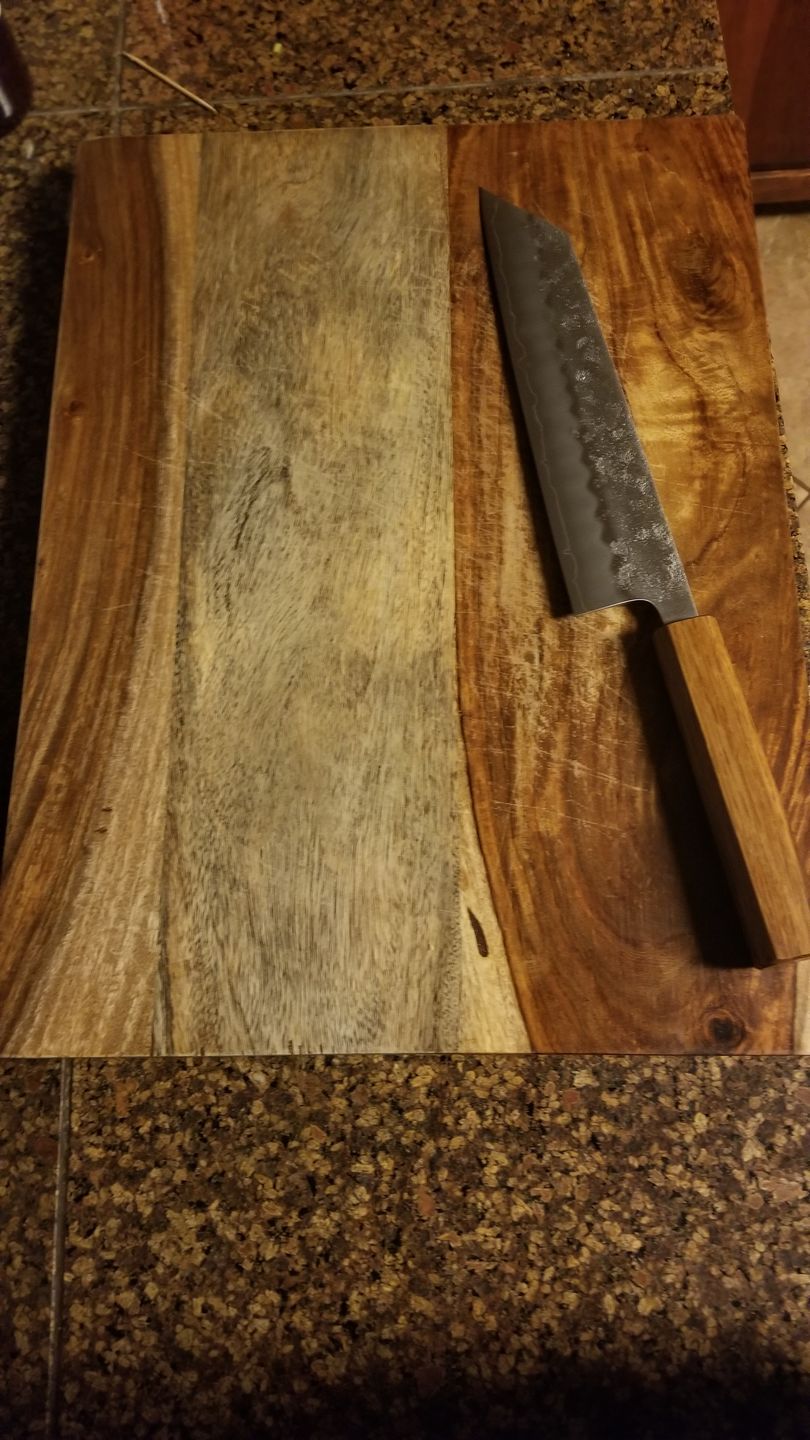 Customer photo review of Kazan Ginsan Nashiji Kiritsuke Gyutou 210mm (8.2")