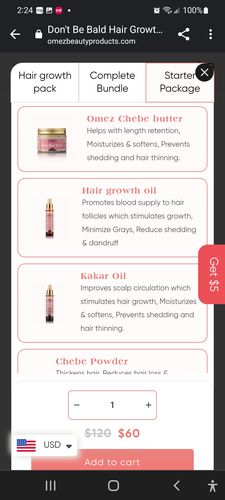 Customer photo review of Don't Be Bald Hair Growth Oil