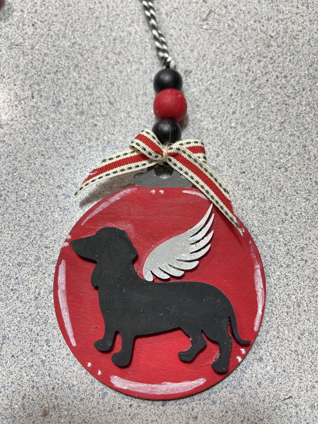 Customer photo review of Unfinished Wood Wiener Dog - Dachshund Puppy Shape - Animal - Pet - Craft - up to 24" DIY