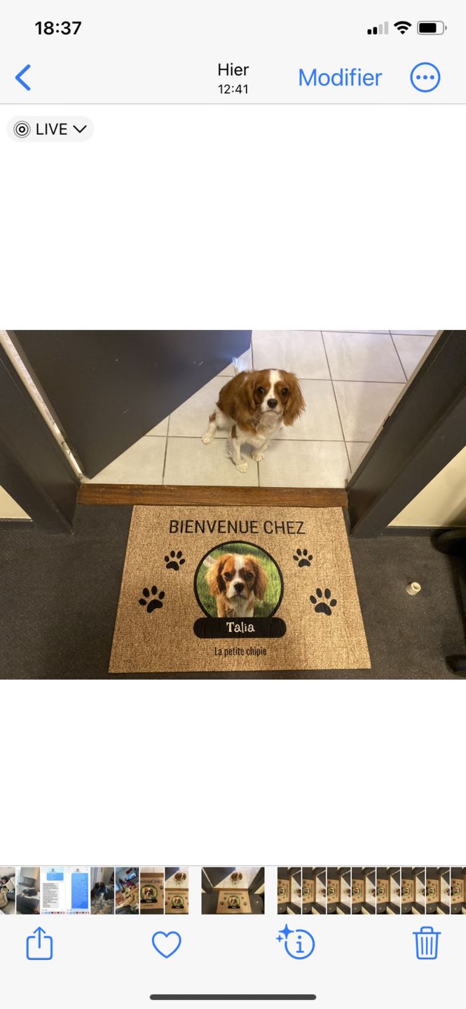 Customer photo review of Photo avec porte-nom - Paillasson personnalisé