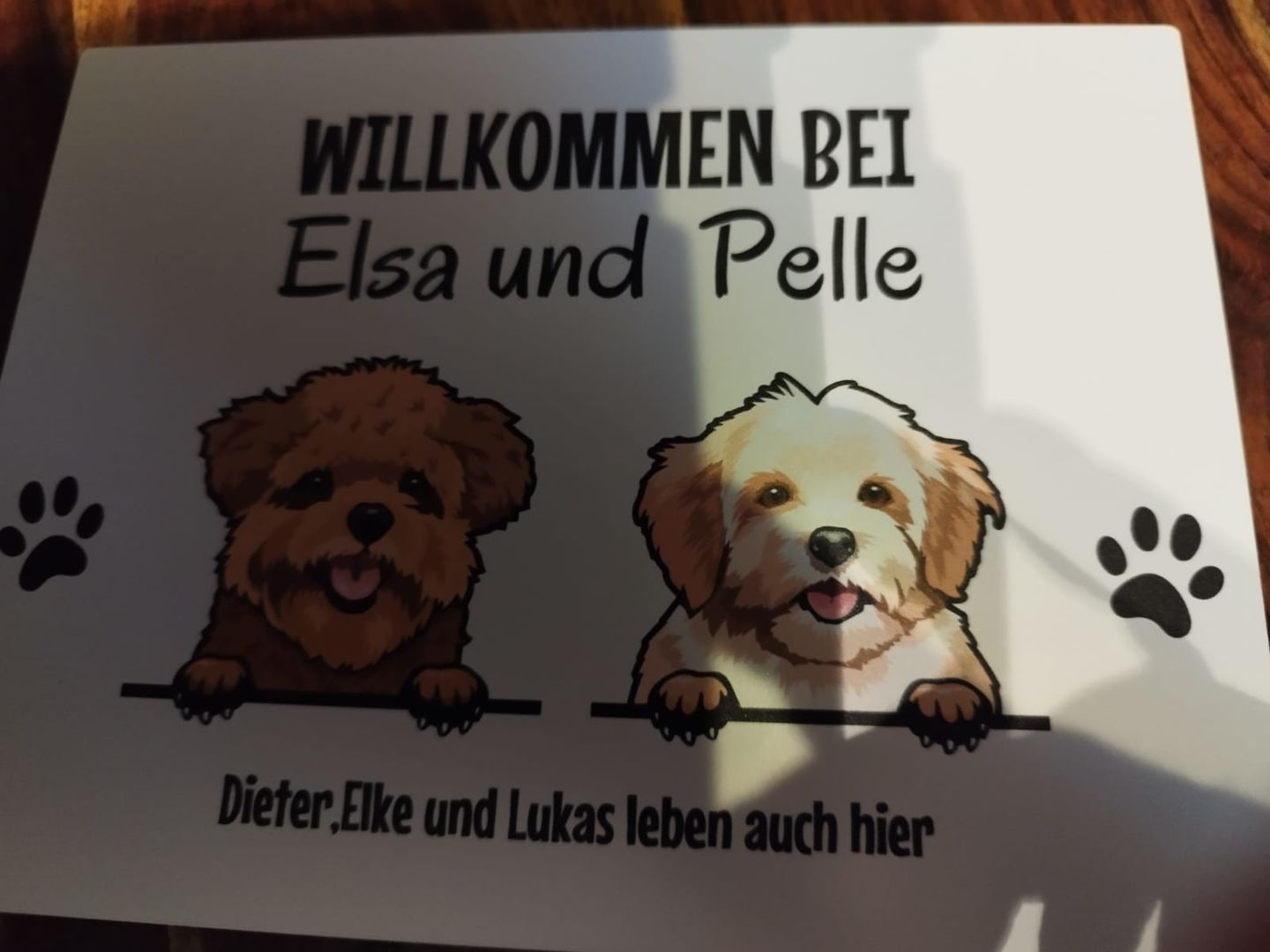 Customer photo review of Spähende Haustiere - Individuelles Türschild