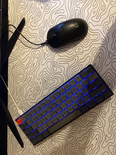 Customer photo review of Mountain White | Deskmat