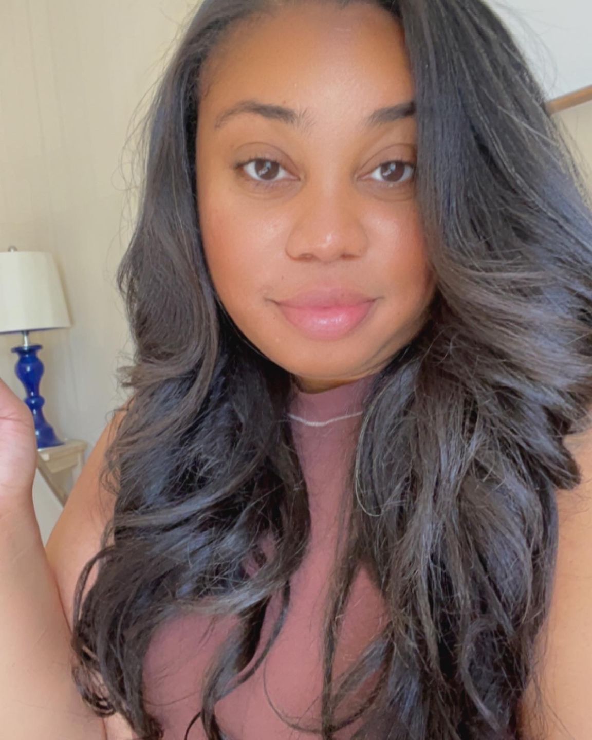 Customer photo review of Relaxed Light Yaki Tape In Hair Extension