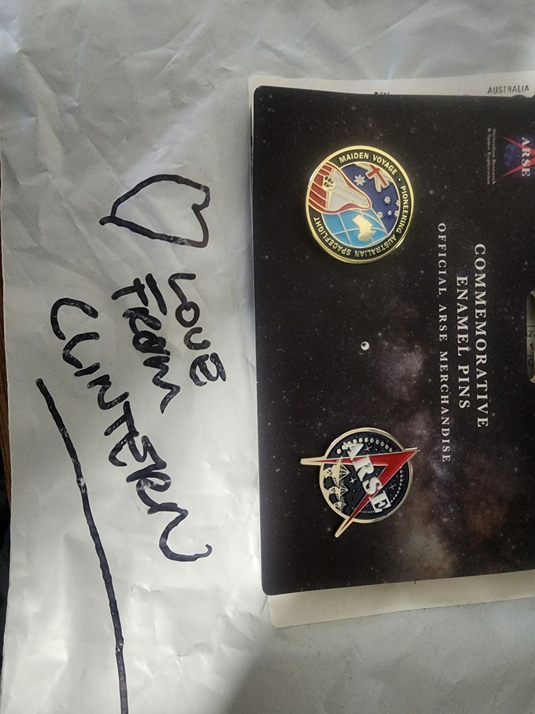 Customer photo review of ARSE Pins