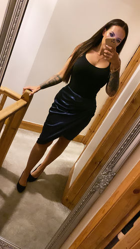 Customer photo review of Flattering Ruched Royal Skirt- Royal Blue (60% NON REFUNDABLE)