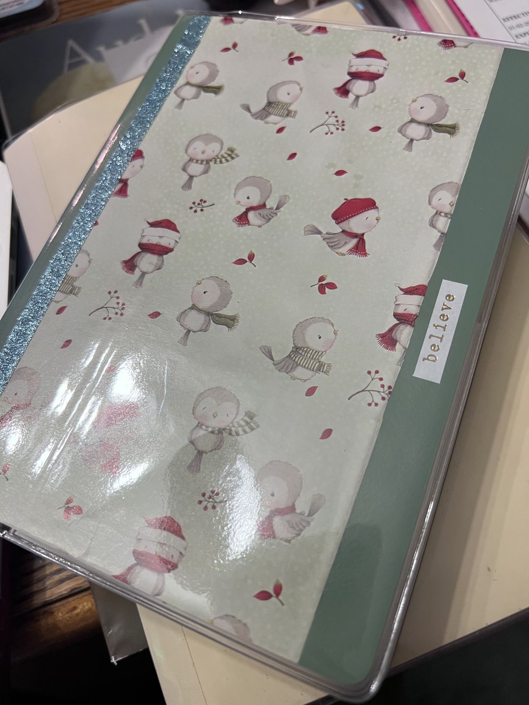 Customer photo review of NEW Vinyl Clear Notebook / Planner Cover V.2