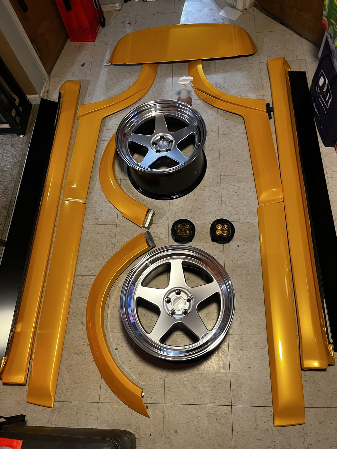Customer photo review of Glossy Metallic Golden Yellow Vinyl Wrap