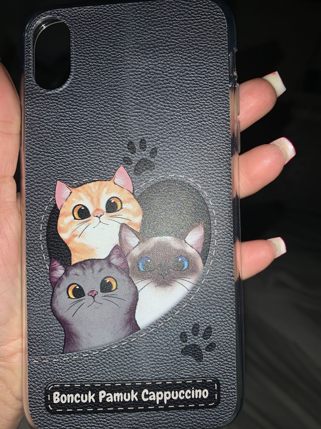 Customer photo review of Katzenherz Lederoptik  - Individuelle Handyhülle