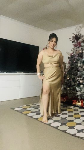 Customer photo review of Selena Midi Dress - Champagne